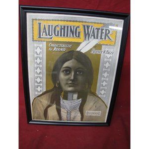 Antique Framed Sheet Music Laughing Water Native American
